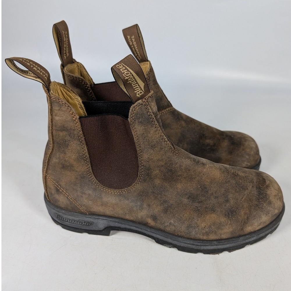 Blundstone 585 Classic Chelsea Boots Rustic Brown Leather Mens 9